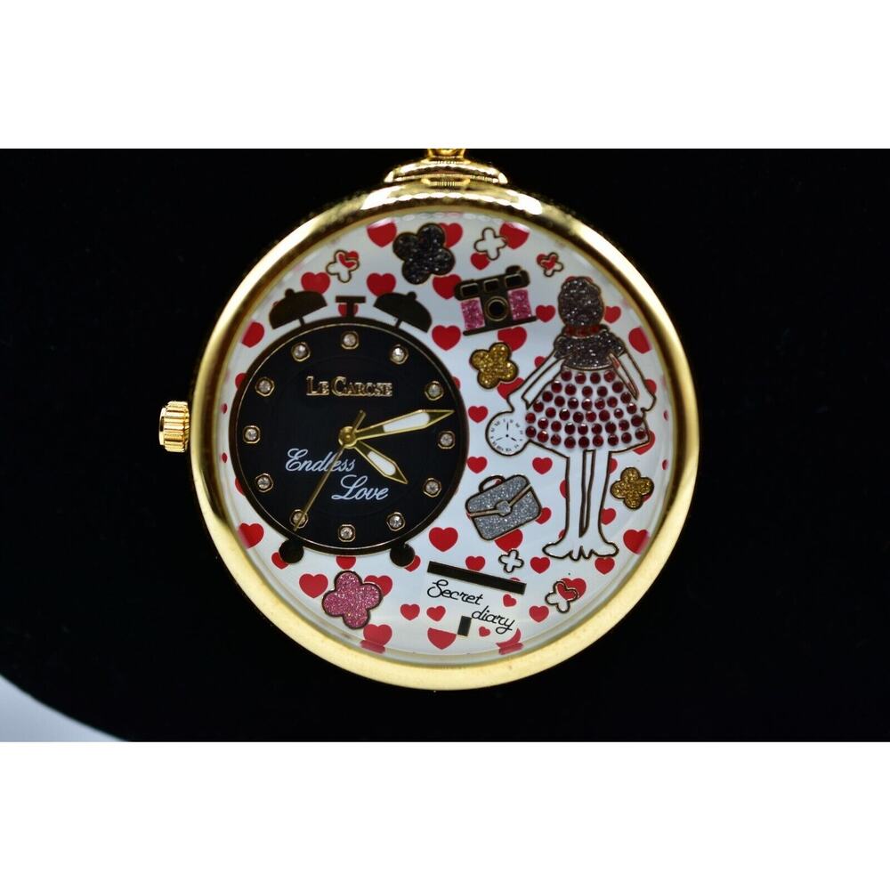 Le Carose TIME Cu Cu Endless Love Secret Diary Onion Watch Pendant Necklace BOX